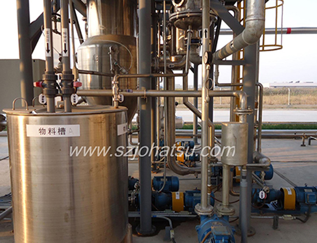 Single effect falling film evaporator