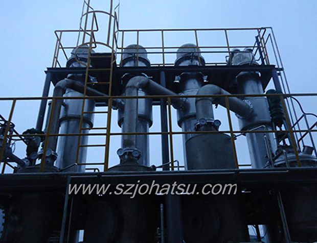 Four effect continuous crystallization forced-circulation evaporator
