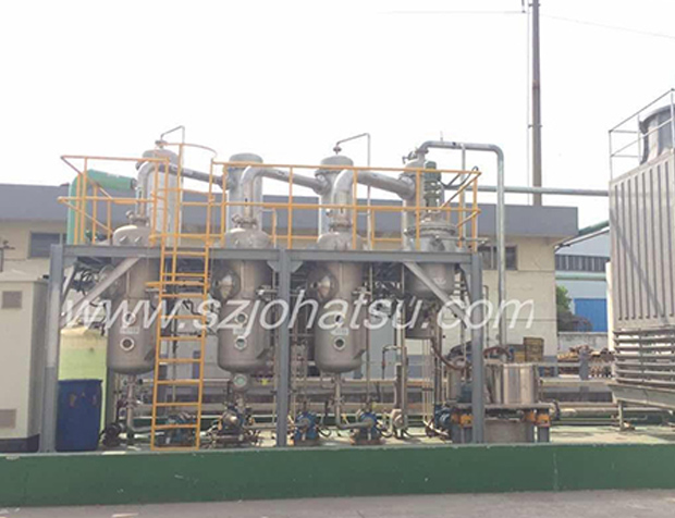Three effect forced circulation evaporator